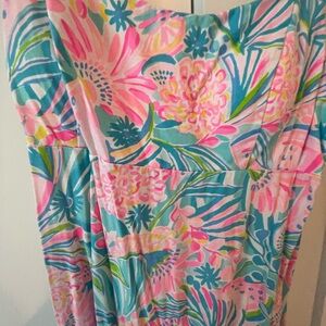 Lilly Pulitzer Floral Maxi Dress in Pink, Teal, Yellow
